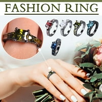 Ženski prsten za prste Šareni povremeni zglobni prsten pribor za čišćenje prekrasno crnog bakrenog legura
