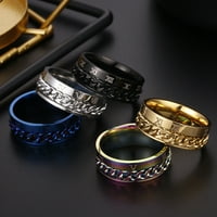 Hesoicy unise modni titanijum čelični rimske brojeve uvidni lančani prsten za zabavu nakit poklon