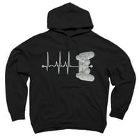 Gamer Heartbeat tinejdžerski dječaci Pokloni Ideas Gaming Black Grafički pulover Hoodie - Dizajn od