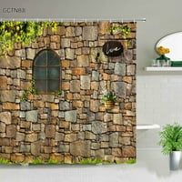 Cvijeće Green Biljke zavese za tuširanje Postavi kupatilo Dekor bašta Pozadinski zid Viseći krpu za