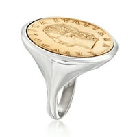 Ross-Simons Italijan originalni prsten od 20 lira u sterlingu srebra