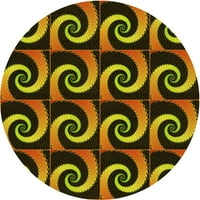 Ahgly Company u zatvorenom okruglom uzorku Crni pasulj smeđih prostirki, 8 'krug