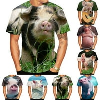 Fule smiješna životinja 3D Print T Majica Muškarci Ležerni okrugli vrat Majica s kratkim rukavima