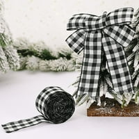 Wofedyo božićne žične trake božićne bivole plastirane vrpce pune boje burlap vrpca Gingham Craft traka
