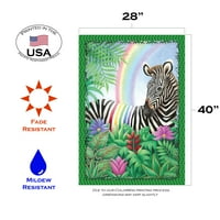 Toland Home Garden Rainbow Stripe Zebra Zebra Zastava dvostrano
