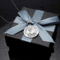 FILORSONGOLD.COM Saint Queen Algifu Edgira Medalj Ogrlice Privjesci za odrasle-2 3in Dime 14k bijelo