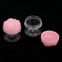 Slike plastične kozmetičke krem ​​posude sa vijčanim kapicama u obliku ruža
