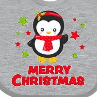 Inktastic veseli Božićni pingvin mahajući poklon baby girl bib