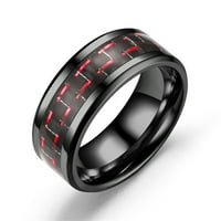 Modna odrasla modna nova trobojna karbonska vlakna prstena od titanijum čelični prsten