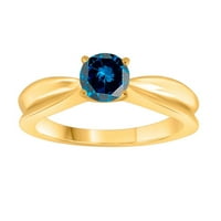 14k 1. karatni pasijans plavi dijamantni bijeli, žuti i ružinski zlatni prsten