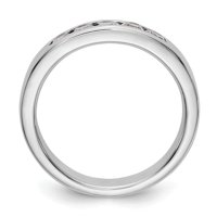 Čvrsti 14K bijeli zlatni laboratorij odrasli Diamond Pet kameni kanal Set vjenčani vez za prsten veličine