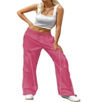 Pantalone pantalone za žene Y2K baggy teretni hlače sa džepovima Trendy Wide noga pantalone Ležerne