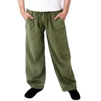 Oalirro Dukset za muškarce Muške ljetne modne modne vučne elastične pune boje labave ležerne pantalone