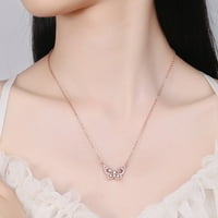 Veki nakit za žene elegantno zlato srebrna ploča leptir ogrlica od rinestone leptir ogrlica majka kćer