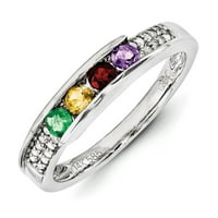 14k bijeli zlatni nakit za zabavu Dijamantni polustruki set Veličina prstena 7. Montaža finog nakita