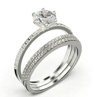 Prekrasna Art Deco 2. Carat Round Cut Diamond Moissite zaručnički prsten, vjenčani prsten, dva podudarna
