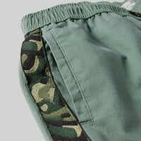 Charella Muški pamučni ukrašeni kratke hlače Ležerne prilike kamuflaže panel za ispis Sportski džep