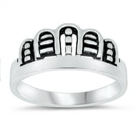 Sterling Silver Crown Dizajn prstena veličine 6