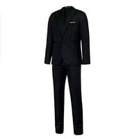 Muška modna jakna za modu + odijelo za hlače Dvodijelni odijelo Blazer za muškarce crno, m