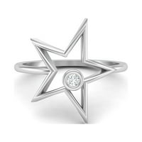 0. Carat Moissanite Diamond Open Star Ring E boja vs jasnoća sjajno rezano sterling srebrni pasijans