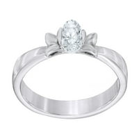 Bijeli prirodni dijamantski prsten za solitaire u 10k bijelo zlato