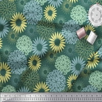 Soimoi Green Rayon tkanina umjetnička cvijeta Mandala print šiva šibice tkanine