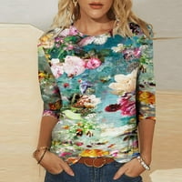 Ženska majica za rukav Ležerne prilike, ženske duljine cvjetne bluze, majice rukave za žene Ljetni lak