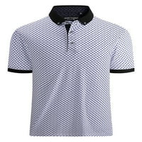 Capreze muns geometrijska bluza za ispis Classic Fit rever vrat pulover Trčanje T majice dolje majica