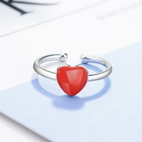 Duhgbne ženski modni prsten otvoren podesivi prstenovi crveni srčani ljubavni prsten za djevojke