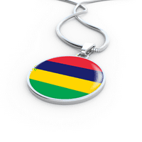 Mauricijus ogrlica za zastavu Krug privjesak od nehrđajućeg čelika ili 18K zlato 18-22