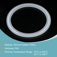Uxcell 3 silikonska gumena brtva prirubnica O-prsten za vakuum stezaljku bijela