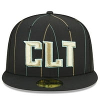 Muške nove ere Crni Charlotte Hornets City Edition Službeni 59FFITY ugrađeni šešir