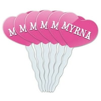 Myrna Heart Love Cupcake Picks Toppers - Set od 6