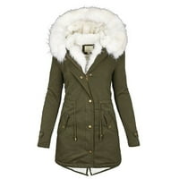 DTIDTPE ženske plus veličine zimski kaput rever ovratnik dugih rukava vintage zgušnjava kaput jakna