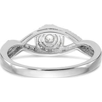 14k bijeli zlatni okrugli dijamantni polu-planina halo zaručnički prsten napravljen u Indiji RM2176E-010-waa