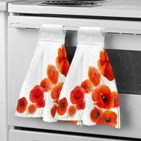 Biljni crveni makni cvijet bijelog ručnika za ručnike Brzi suhi ručnici za mikrovlaknice Kuhinja mekani