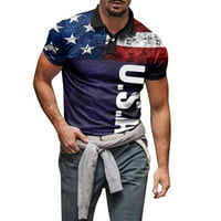 Muška majica Casual Muss Proljeće Ljeto Ležerne prilike Sportska nezavisnost Dan Američka zastava Wicking