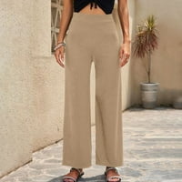 Pejock Ženske hlače za ženske noge Stretch casual pantalone ravno vukodloška vuča elastična visoka struka