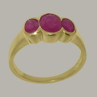 Britanci napravio 10k žuto zlato prirodno rubin ženski Obećani prsten - Opcije veličine - veličina 10.75