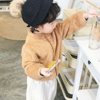 Anuirheih Toddler Baby Grils Fleece Owewear Boys patentni zatvarač patentni boja debeli deblji deblji