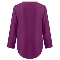 Loyisvidion Womans Majice Women ženske ljetne košulje Zip Ležerne prilike TUNIC V-izrez za bluzu za