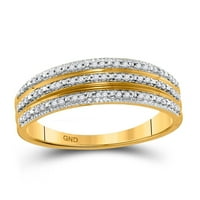 10k žuto zlato okruglo Diamond prugaste prsten za prsten CTTW