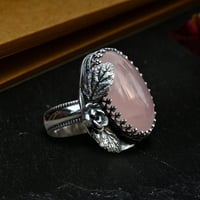 Warroomhouhouhouhouse Žene gravirane cvjetne listove dame vintage rhinestone prsten za prsten pokloni