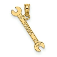 Carat u karatsu 14k žuto zlato 3-d dvostruki otvoreni ključ na otvorenom šarm sa 10k žutom zlatnom laganom