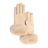 Ženske zimske rukavice na dodirnim zaslonom zaslona Termičke vjetroottne rukavice meke tople FAU krznene