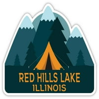 Red Hills Lake Illinois Suvenir Vinil naljepnica naljepnica Kamp TENT dizajn