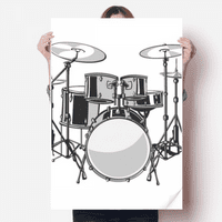 Pesma Music Drum Kit Energy Illustrate Dekoracija naljepnica Poster PlayBill Pozadina prozora naljepnica