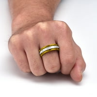 Gold-Srebrna volfram Carbide Cick Dizajn W Bijela kubična cirkonija vjenčani prsten mens womens w Besplatno