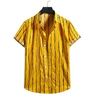 Pgeraug muška majica pamučna posteljina traka tiska s majicama s kratkim rukavima Top polo majice za