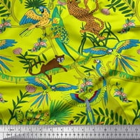 Siamoi Silk tkanine podružnice, papagaj i leopard džungl tiskani zanatski tkanini sa dvorištem širom